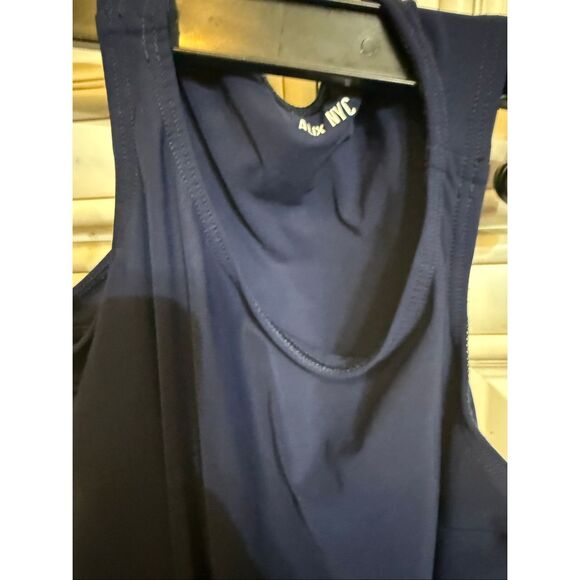 ALIX NYC Women's Crew Neck Cold Shoulder Long Sleeve Top Navy Blue Large - Picture 11 of 13